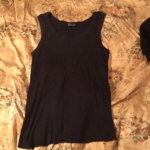Magaschoni Black Ribbed Knit Tank Top
